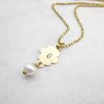 Initial Hand Stampd Necklace Personalized Monogram..