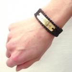 Customized Hand Stamped Brass Tag Bracelet..